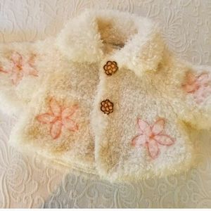 Girls toddler fluffy fuzzy coat jacket white pink